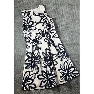 INC International Concepts‎ Dress Womens Navy Blue White Small Tropical Resort
